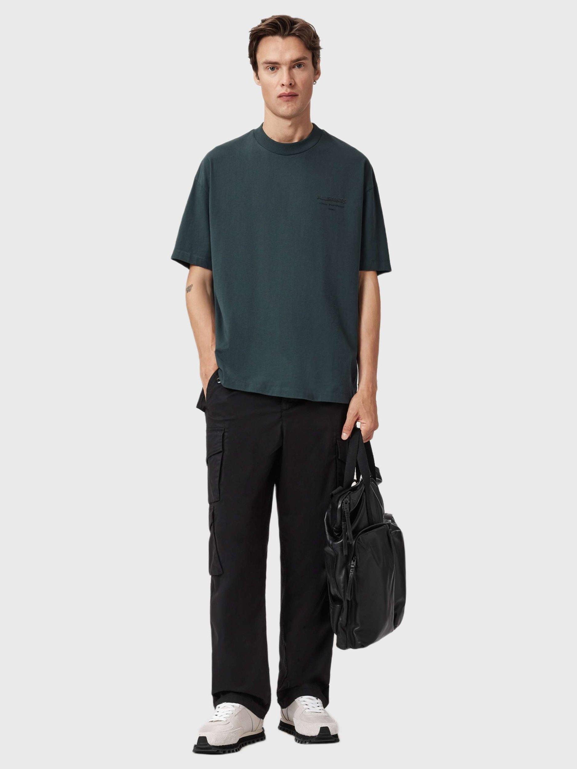 Product image 6 of 6, which shows AllSaints Xander Crew Neck Cotton T-Shirt, Sunil Blue, XS