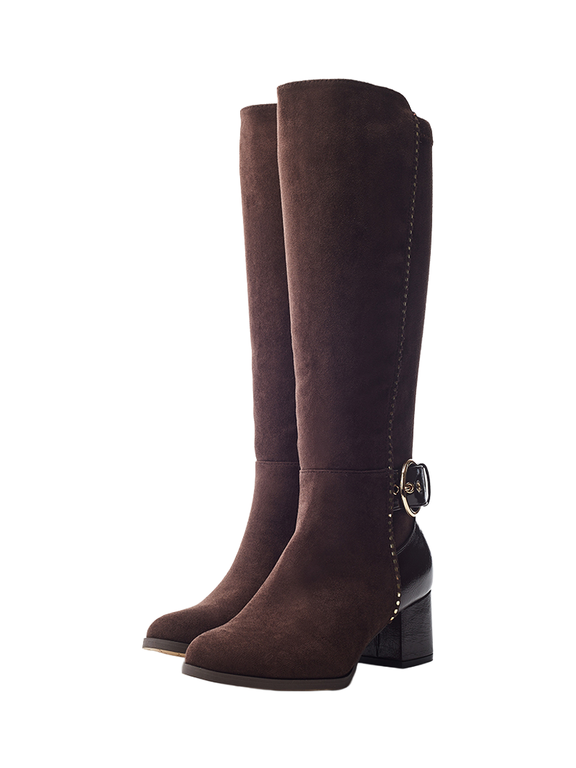 Product image 2 of 4, which shows Moda in Pelle Sameena Knee High Boots, Dark Brown, 3
