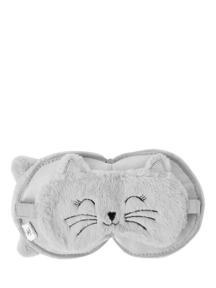 Angels by Accessorize Kids' Travel Pillow and Eye Mask Set, Grey - view 2, Grey