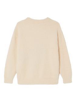Angels by Accessorize Kids' Fluffy Knit Sausage Dog Christmas Jumper Ivory - view 2, Ivory