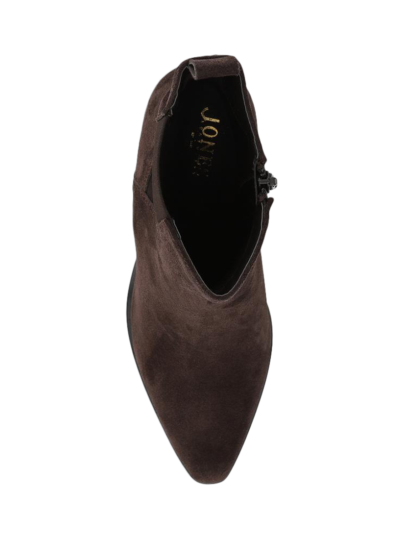 Product image 5 of 6, which shows Jones Bootmaker Kalamata Suede Heeled Ankle Boots, Brown, 7