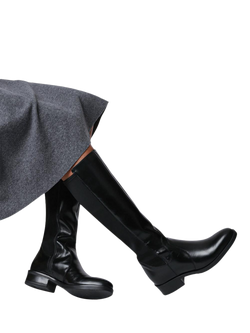 Jones Bootmaker Ellisia Leather Stretch-Fit Long Boots, Black - view 2, Black