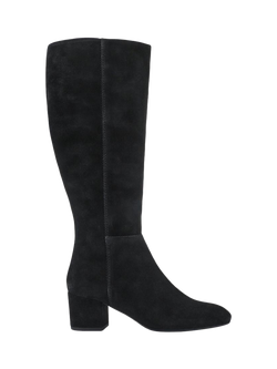 Jones Bootmaker LouLou1 Suede Slim Calf Fit Knee High Boots, Black Suede, Black Suede