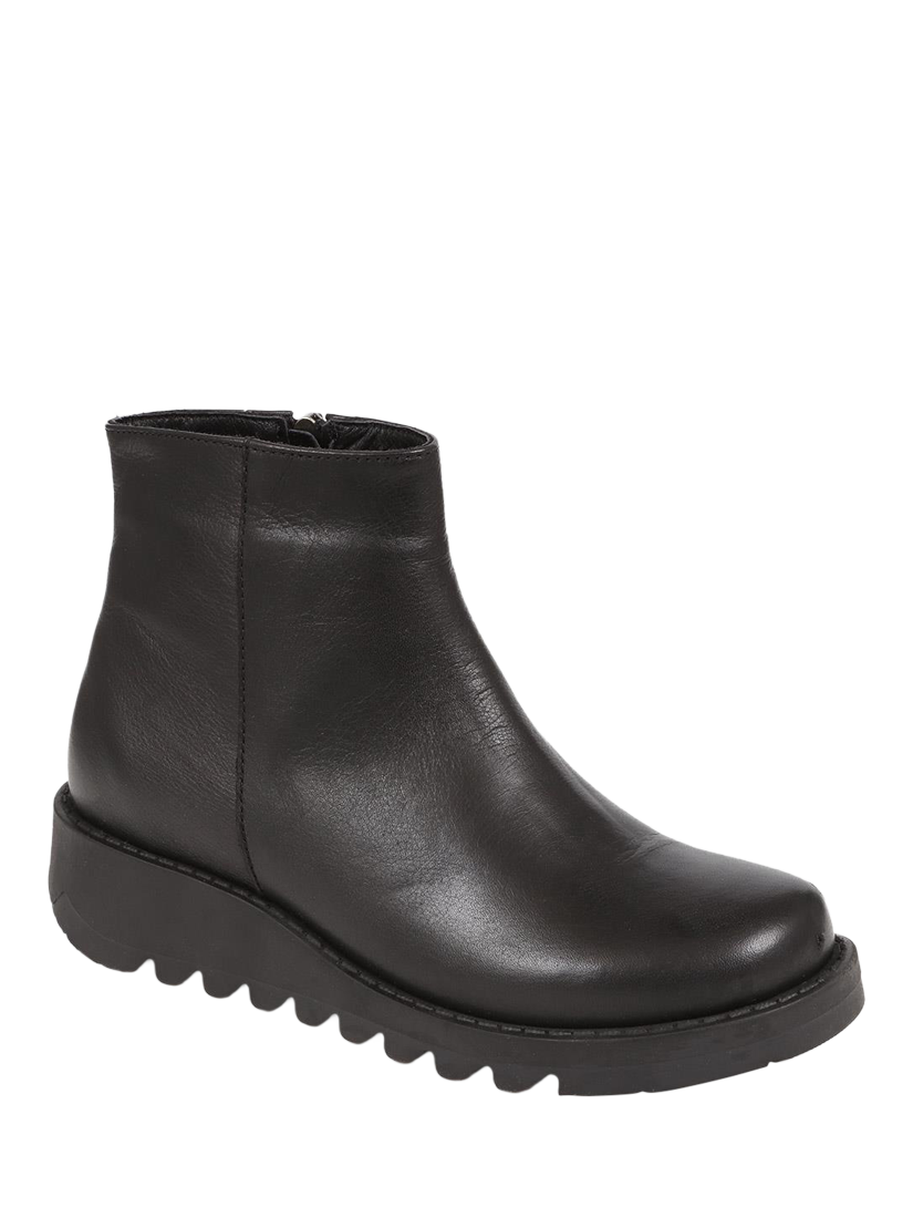 Product image 2 of 5, which shows Jones Bootmaker Mariane Leather Wedge Ankle Boots, Black, 3
