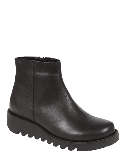 Jones Bootmaker Mariane Leather Wedge Ankle Boots - view 2, Black