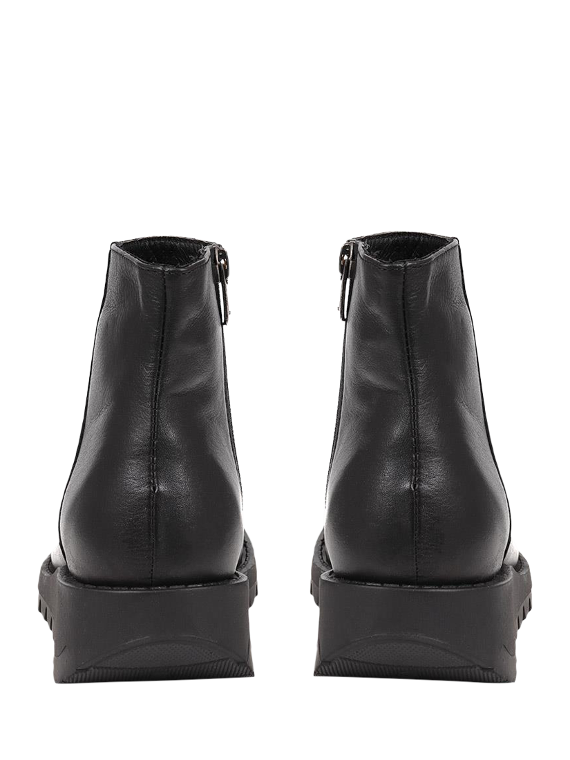 Product image 3 of 5, which shows Jones Bootmaker Mariane Leather Wedge Ankle Boots, Black, 3