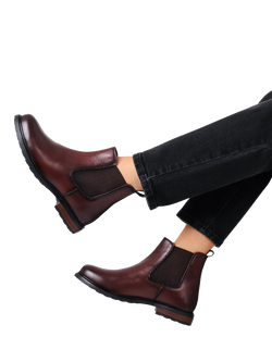 Jones Bootmaker Mayah Leather Chelsea Boots - view 2, Burgundy