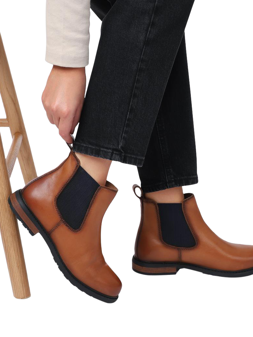 Product image 2 of 5, which shows Jones Bootmaker Mayah Leather Chelsea Boots, Tan, 3