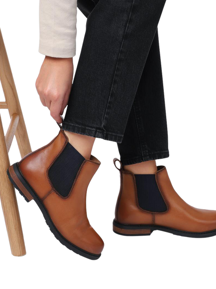 Jones Bootmaker Mayah Leather Chelsea Boots - view 2, Tan