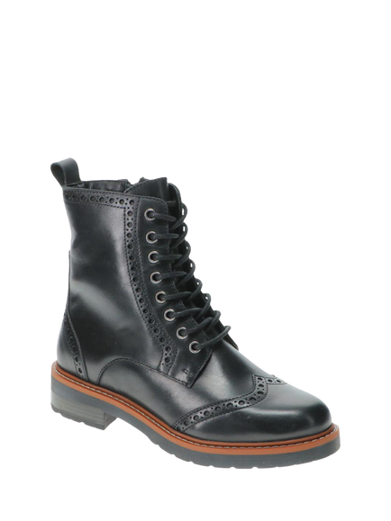 Jones Bootmaker Noho Leather Brogue Boots, Tan - view 2, Black