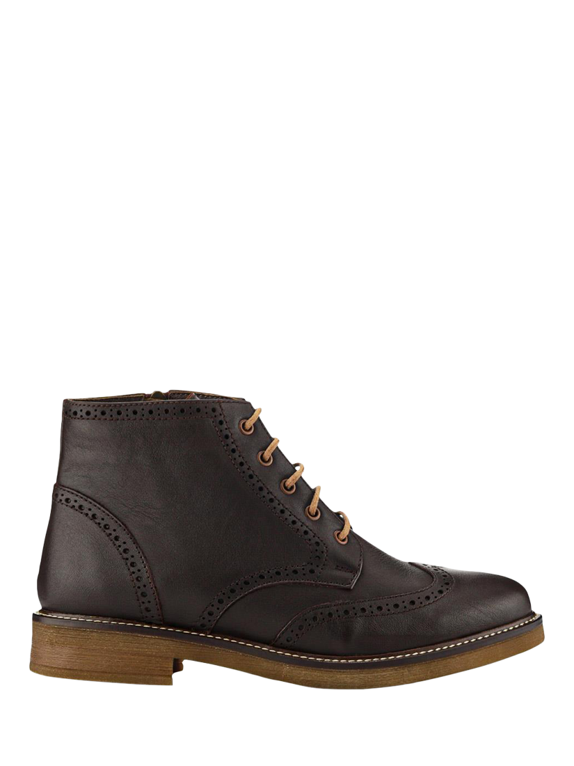 Product image 1 of 5, which shows Jones Bootmaker Novi Leather Blend Brogue Ankle Boots, Brown, 3