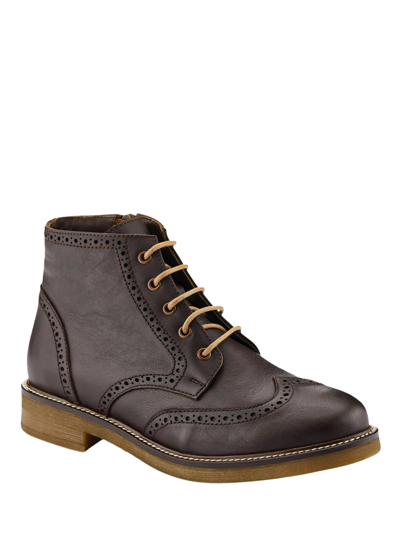 Product image 2 of 5, which shows Jones Bootmaker Novi Leather Blend Brogue Ankle Boots, Brown, 3