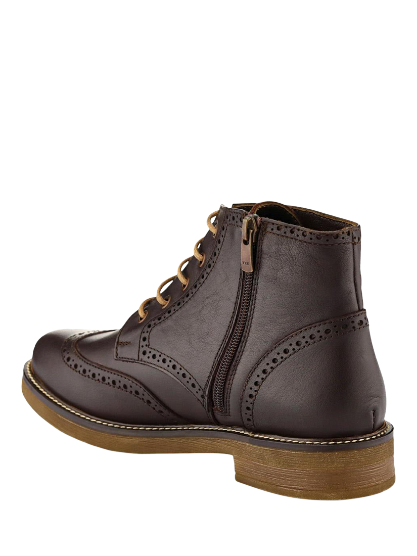 Product image 3 of 5, which shows Jones Bootmaker Novi Leather Blend Brogue Ankle Boots, Brown, 3