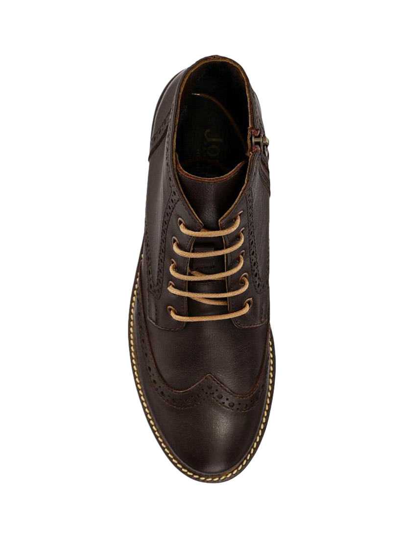Product image 4 of 5, which shows Jones Bootmaker Novi Leather Blend Brogue Ankle Boots, Brown, 3