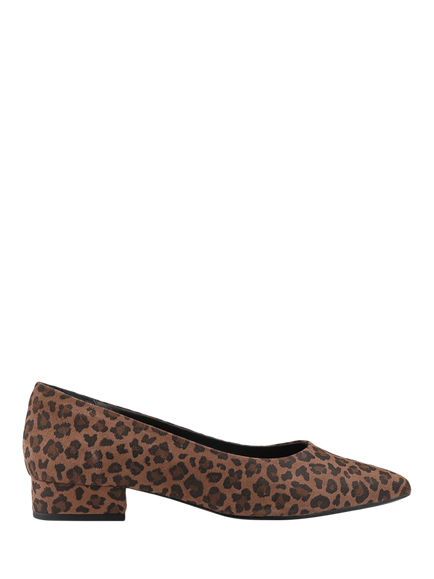 Jones Bootmaker Sunstone Leather Leopard Print Court Shoes, Brown, Brown