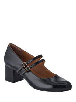 Jones Bootmaker Xanthi Wide Fit Patent Leather Heeled Mary Janes, Black - view 2, Black