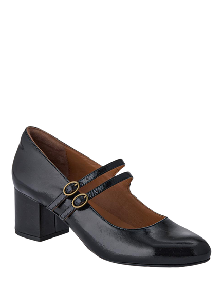 Jones Bootmaker Xanthi Wide Fit Patent Leather Heeled Mary Janes, Black - view 2, Black