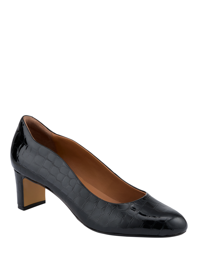 Product image 3 of 6, which shows Jones Bootmaker Zoey Leather Court Shoes, Black, 4