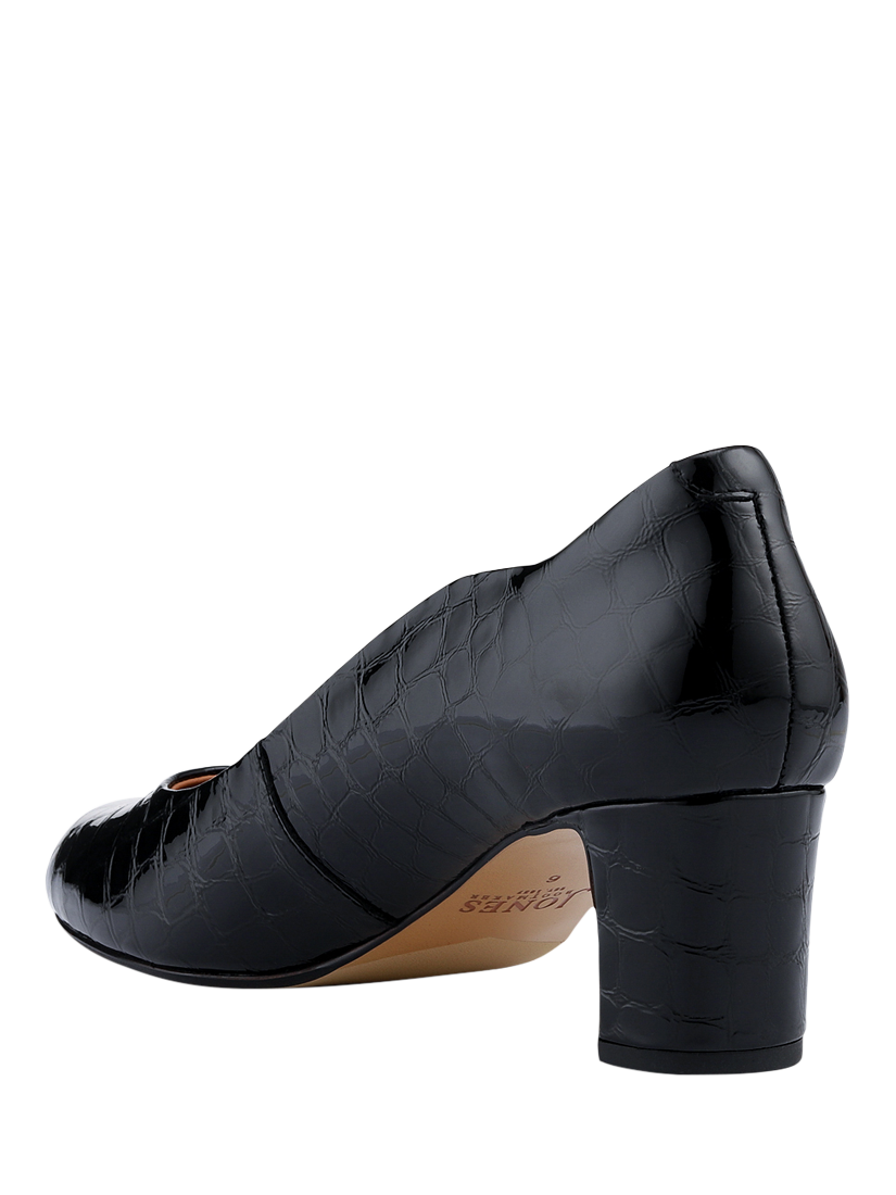 Product image 4 of 6, which shows Jones Bootmaker Zoey Leather Court Shoes, Black, 4