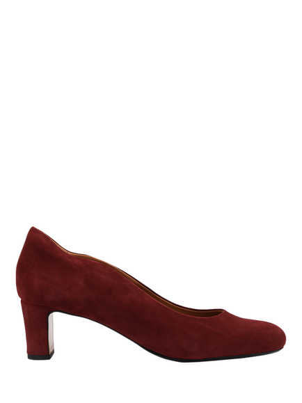 Jones Bootmaker Zoey Leather Scallop Heeled Courts, Burgundy
