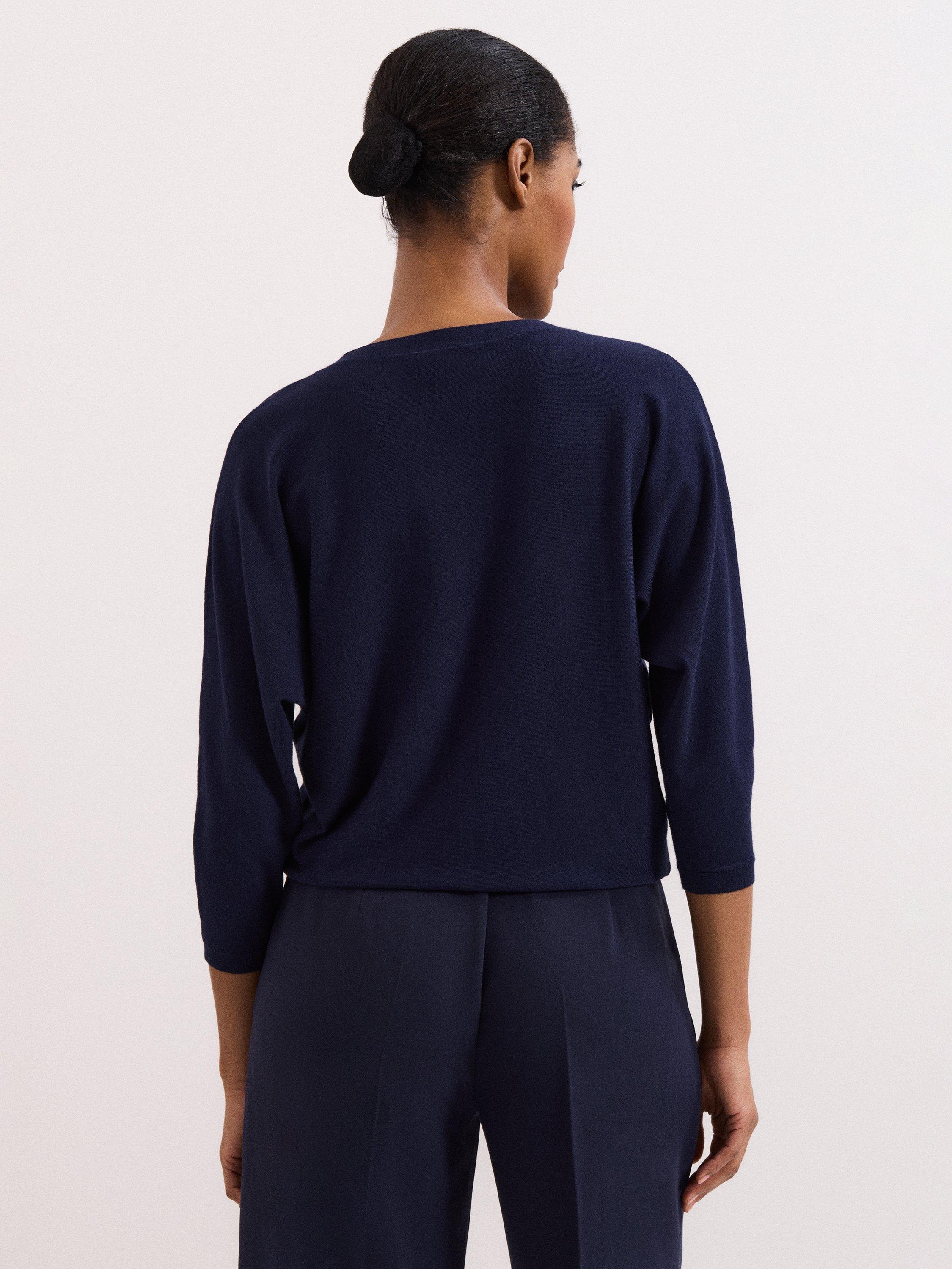 Product image 2 of 8, which shows Phase Eight Cristine Knit Cardigan, Navy, L