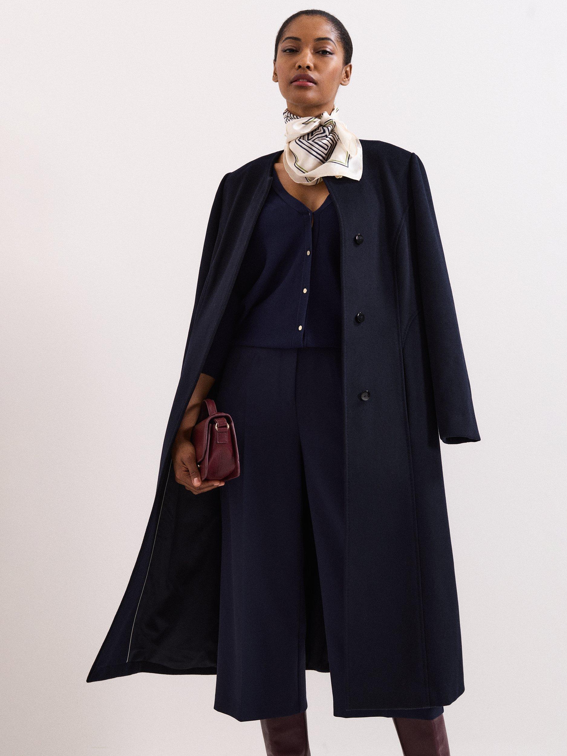 Product image 3 of 8, which shows Phase Eight Cristine Knit Cardigan, Navy, L