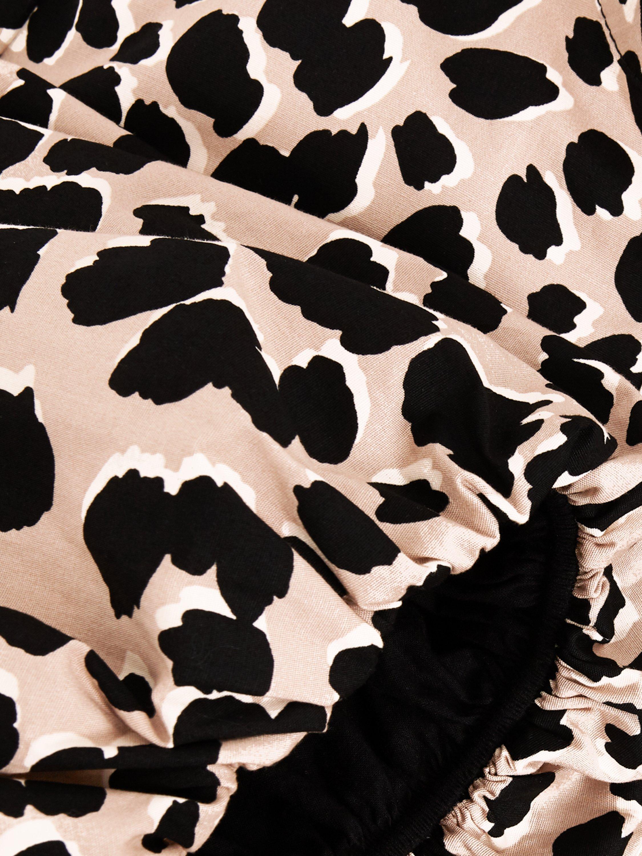 Product image 6 of 7, which shows Phase Eight Petite Bree Leopard Print Wide Leg Jumpsuit, Black/Multi, 10