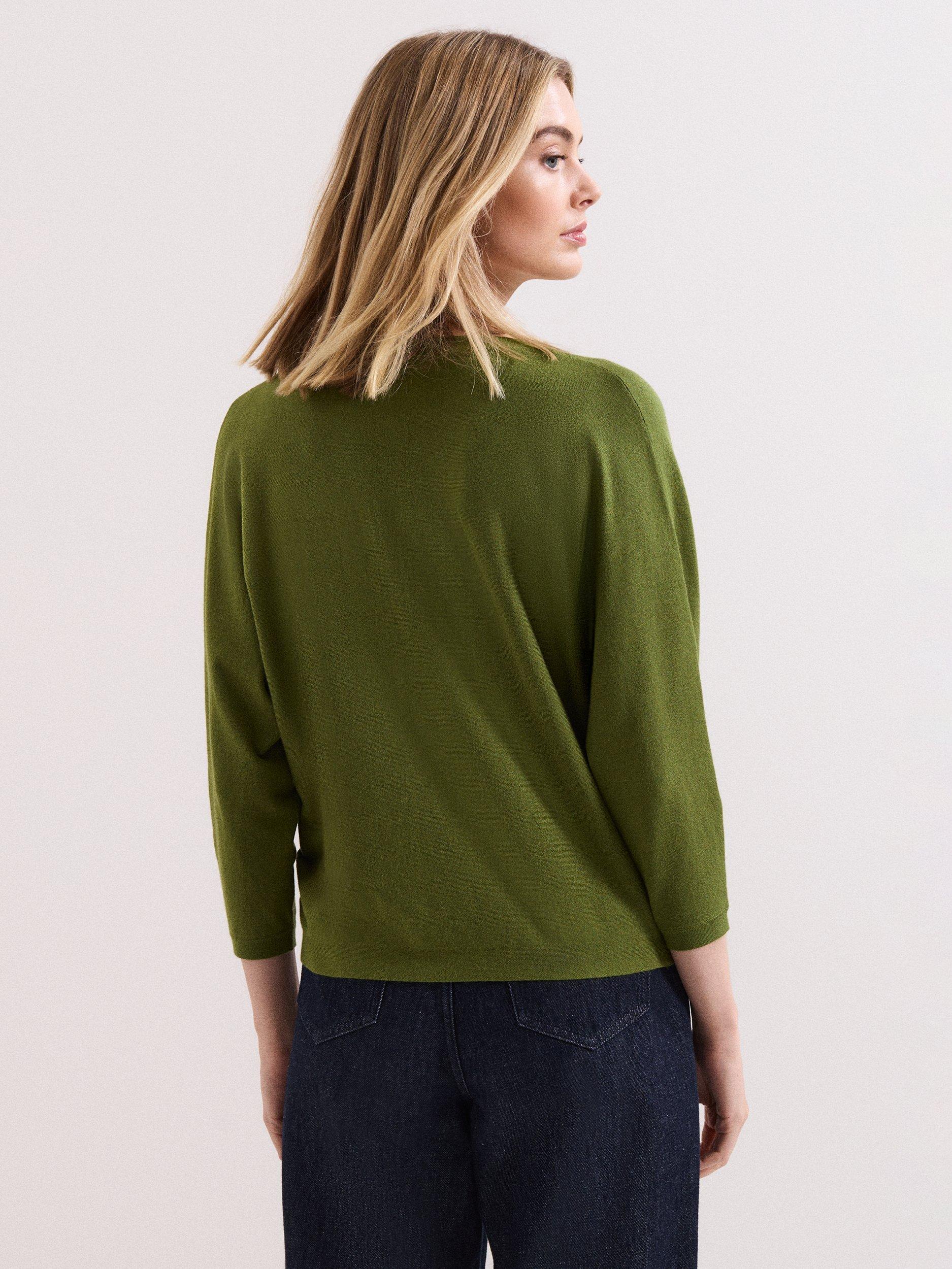 Product image 2 of 8, which shows Phase Eight Cristine V-Neck Cardigan, Green, L
