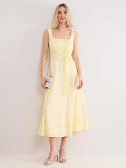 Phase Eight Zahira Tie Waist Dress, Pale Yellow, Pale Yellow