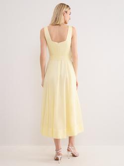 Phase Eight Zahira Tie Waist Dress, Pale Yellow - view 2, Pale Yellow