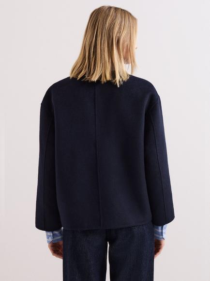 Phase Eight Georgie Double Face Zip Jacket, Navy - view 2, Navy