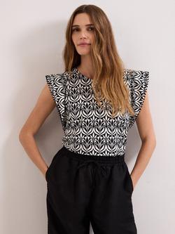 Phase Eight Beth Geometric Top, Ivory, Ivory