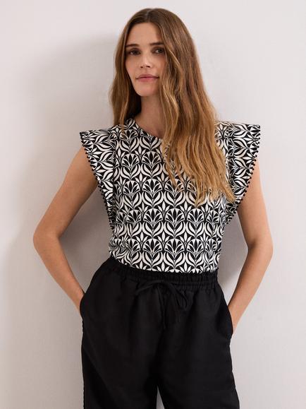 Phase Eight Beth Geometric Top, Ivory, Ivory