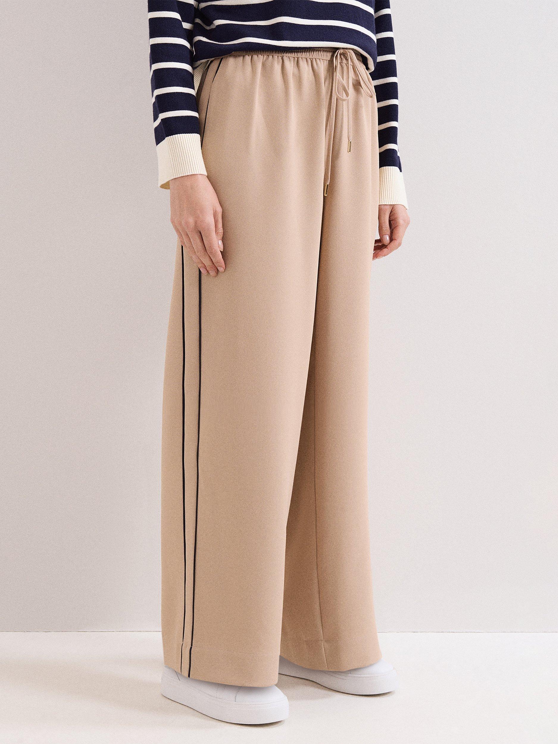 Product image 1 of 7, which shows Phase Eight Petite Skye Side Stripe Trousers, Camel, 10