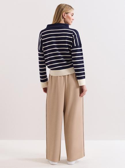 Phase Eight Petite Skye Side Stripe Trousers, Camel - view 2, Camel