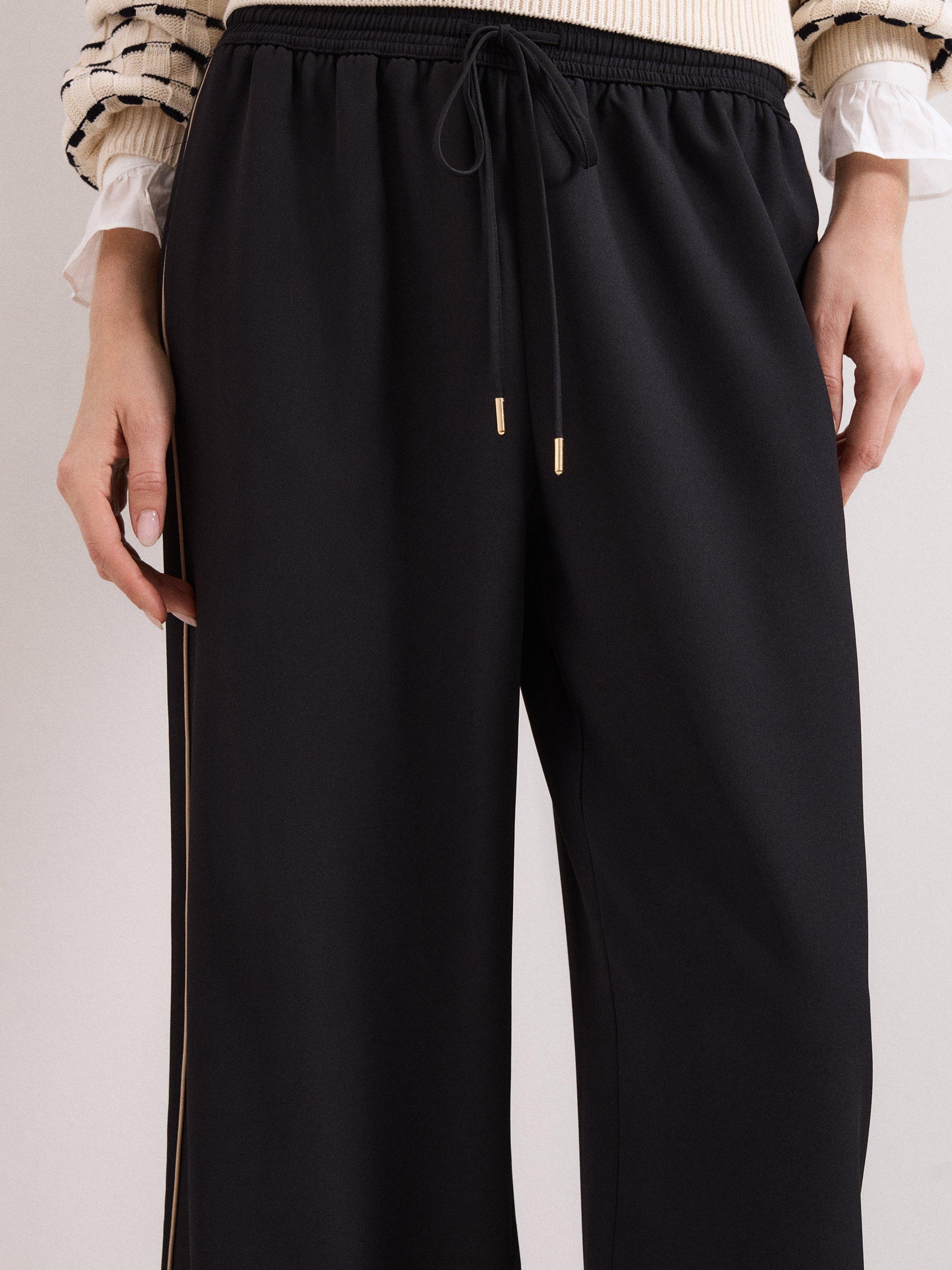 Product image 4 of 9, which shows Phase Eight Skye Side Stripe Trousers, Black, 10