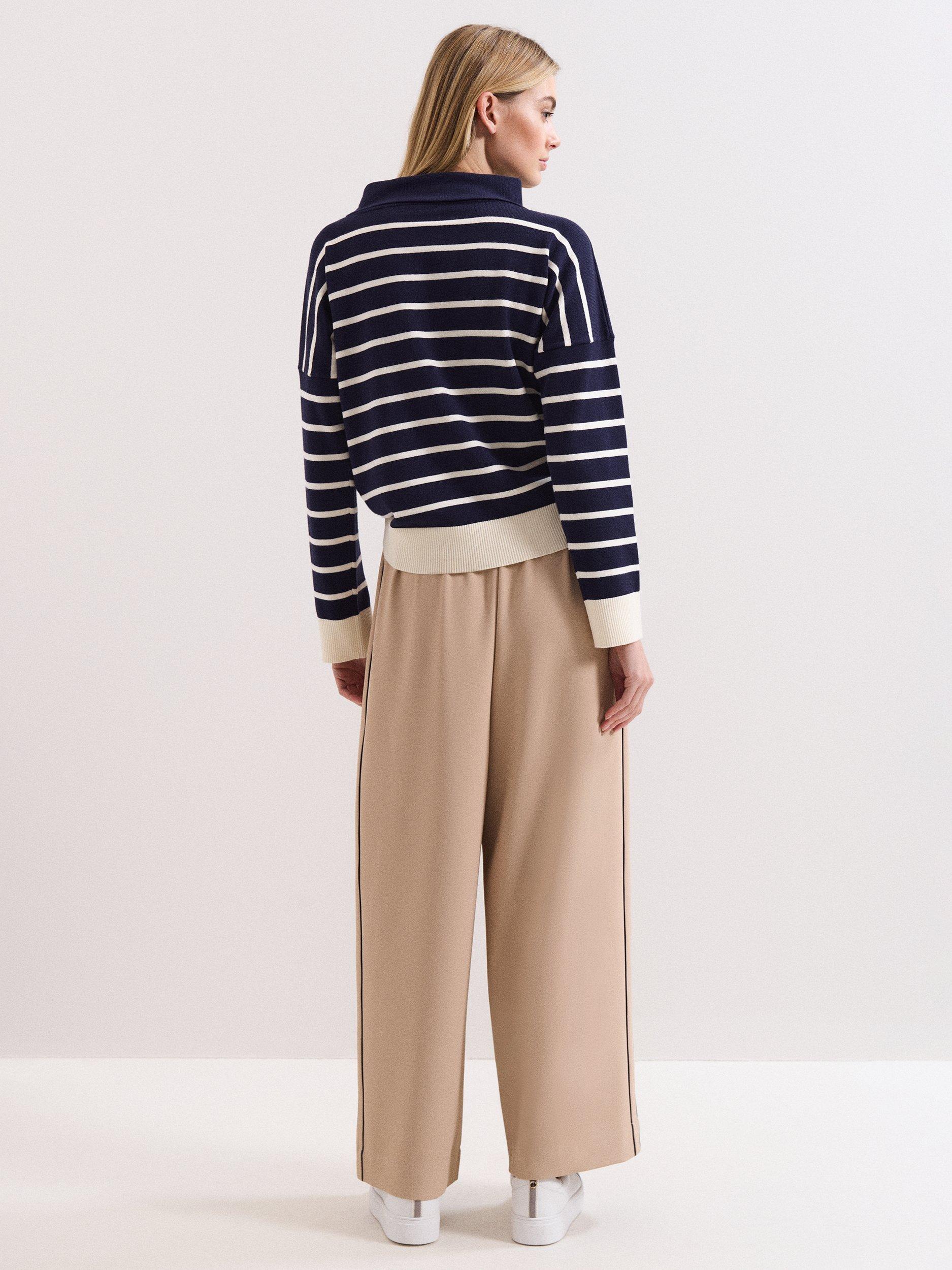 Product image 2 of 7, which shows Phase Eight Skye Side Stripe Trousers, Camel, 8