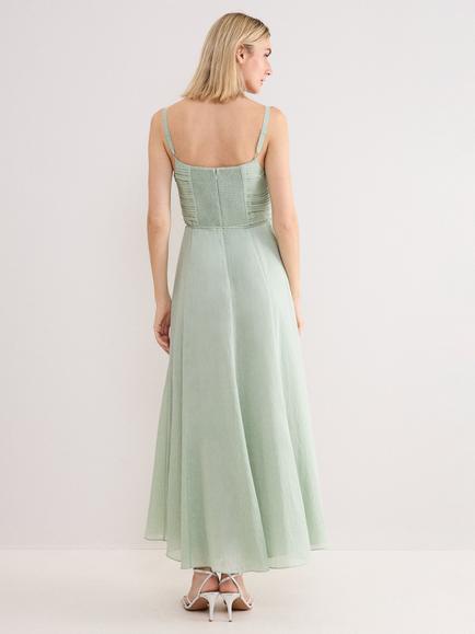 Phase Eight Marcie Textured Bodice Maxi Dress, Pale Green - view 2, Pale Green