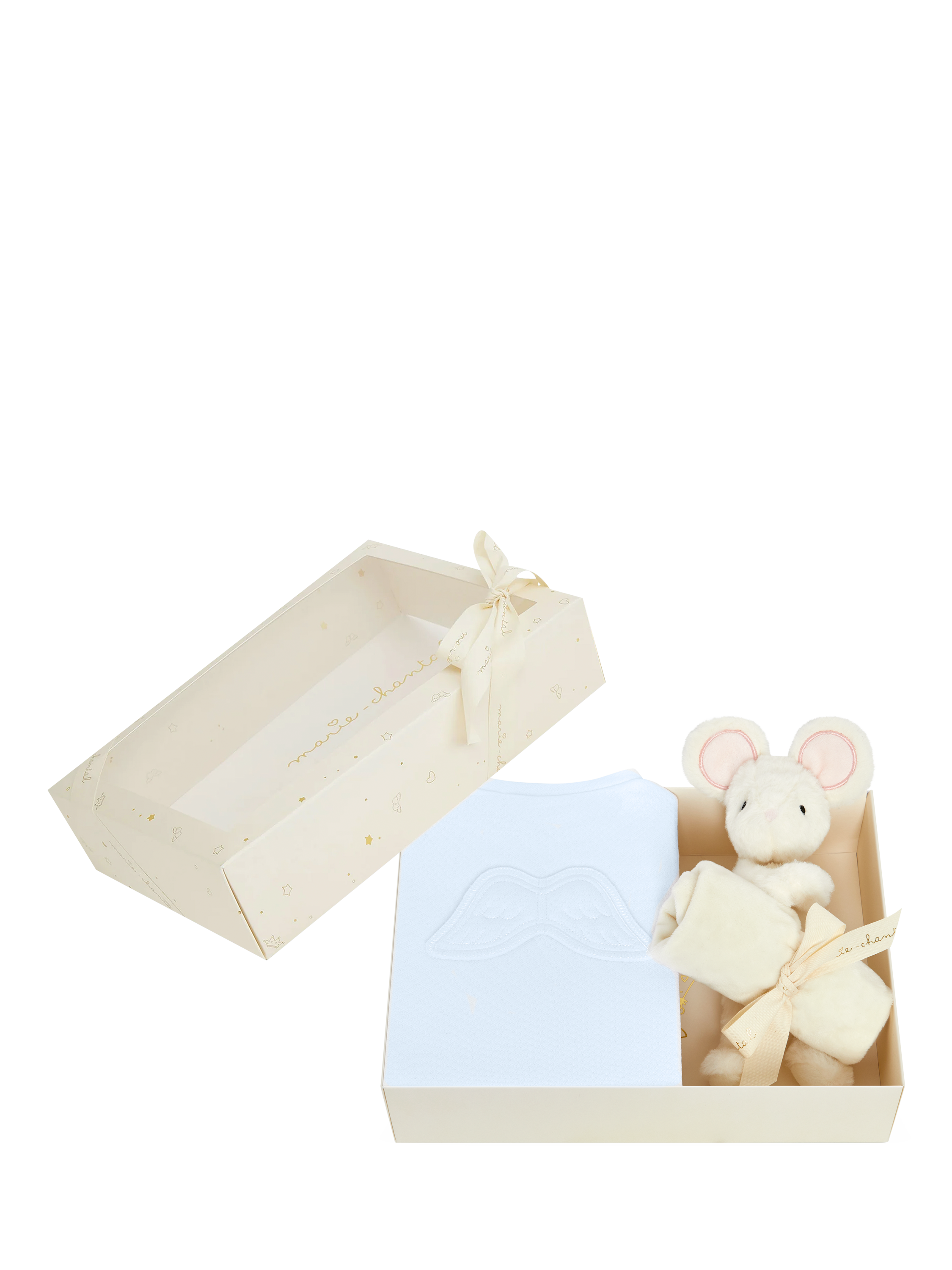 Product image 1 of 4, which shows Marie-Chantal Sleep & Snuggle Pointelle Gift Set, Blue, Newborn