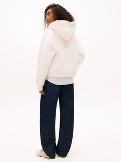 Tommy Hilfiger Logo Washed Zip Through Hoodie, Ancient White - view 2, Ancient White