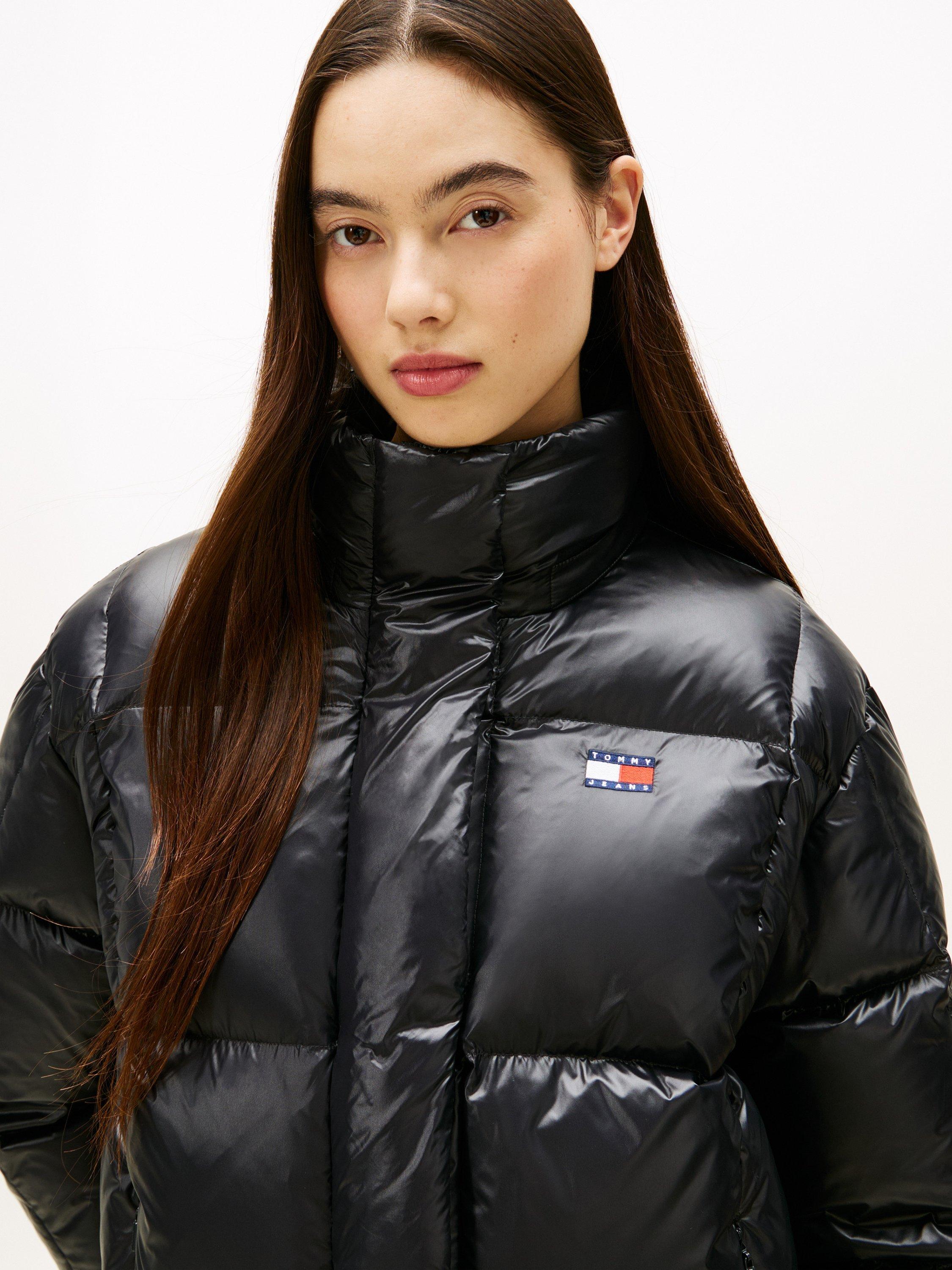 Product image 1 of 4, which shows Tommy Jeans Alaska Quilted Down Puffer Jacket, Black, XS