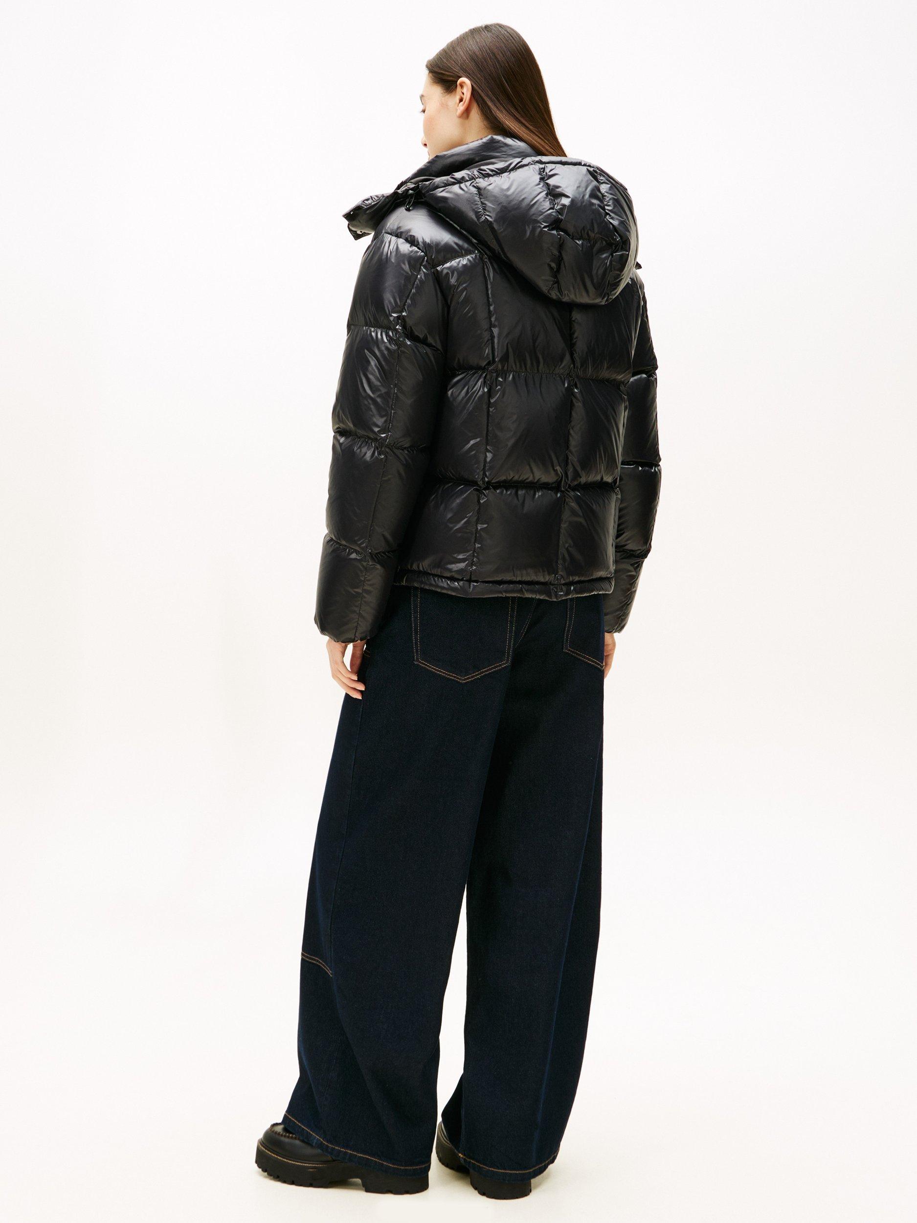 Product image 2 of 4, which shows Tommy Jeans Alaska Quilted Down Puffer Jacket, Black, XS