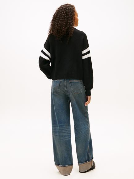 Tommy Jeans Intarsia Logo Jumper, Black - view 2, Black