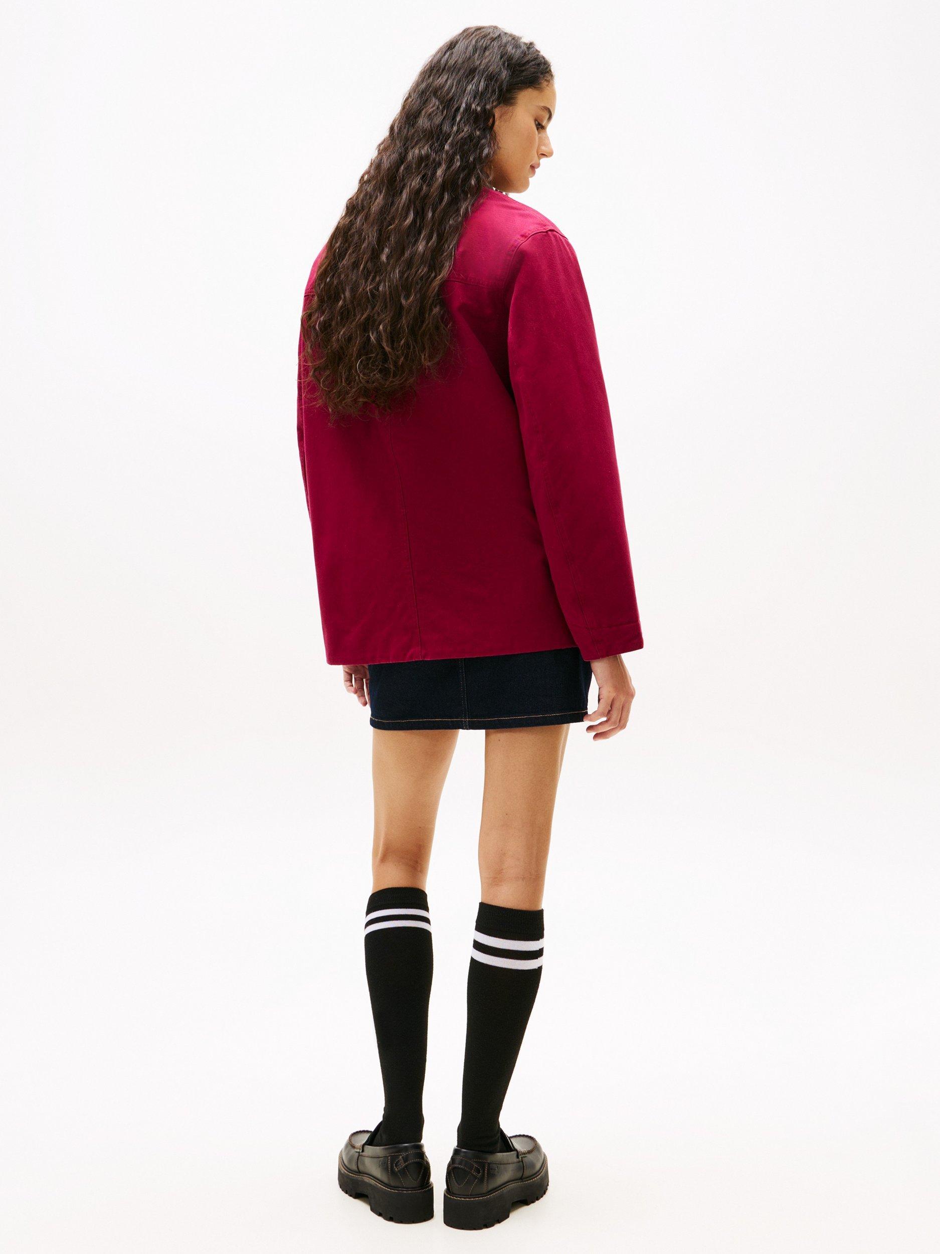 Product image 2 of 6, which shows Tommy Jeans Twill Barn Jacket, Lavish Cerise, XS