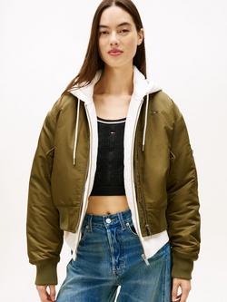 Tommy Hilfiger Essential Twill Bomber Jacket, Tundra Olive, Tundra Olive