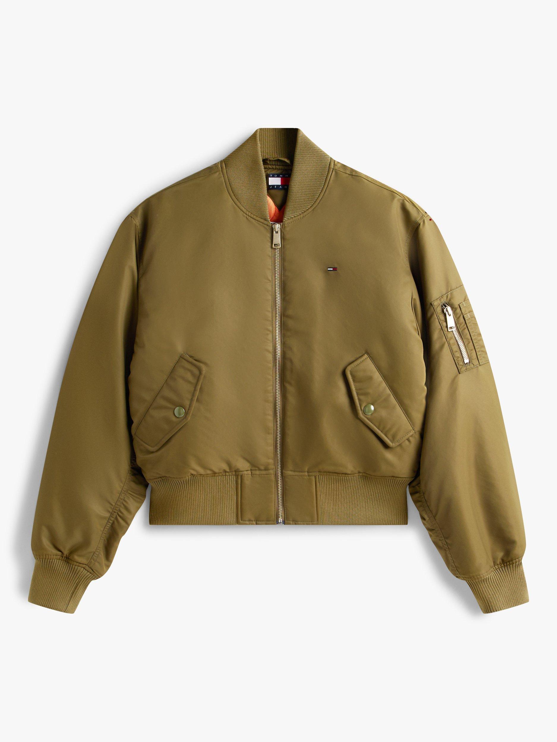 Product image 5 of 5, which shows Tommy Hilfiger Essential Twill Bomber Jacket, Tundra Olive, XS