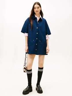 Tommy Hilfiger Patch Pocket Shirt Mini Dress, Dark Night Navy, Dark Night Navy
