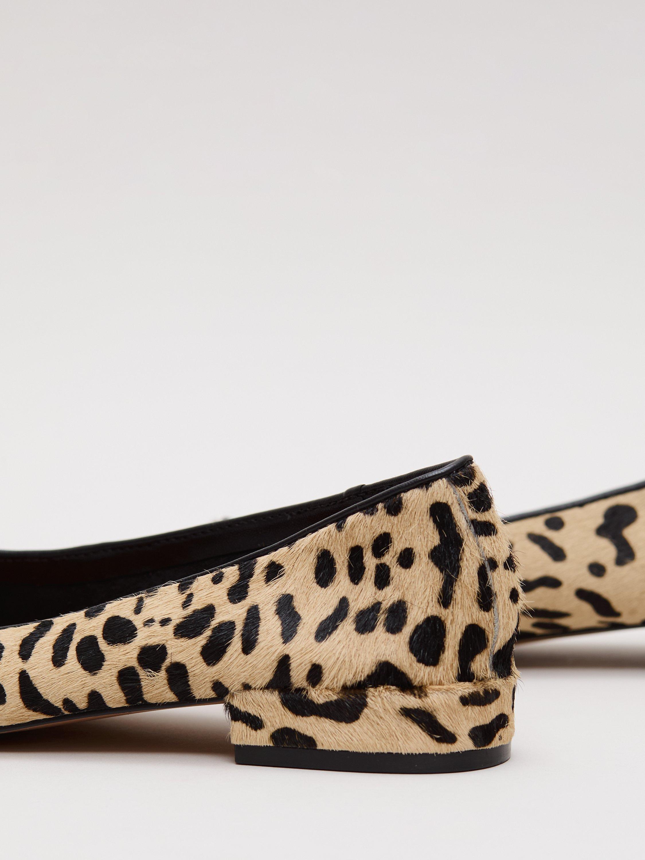 Product image 4 of 9, which shows Phase Eight Animal Print Ballet Pumps, Black/Multi, 3