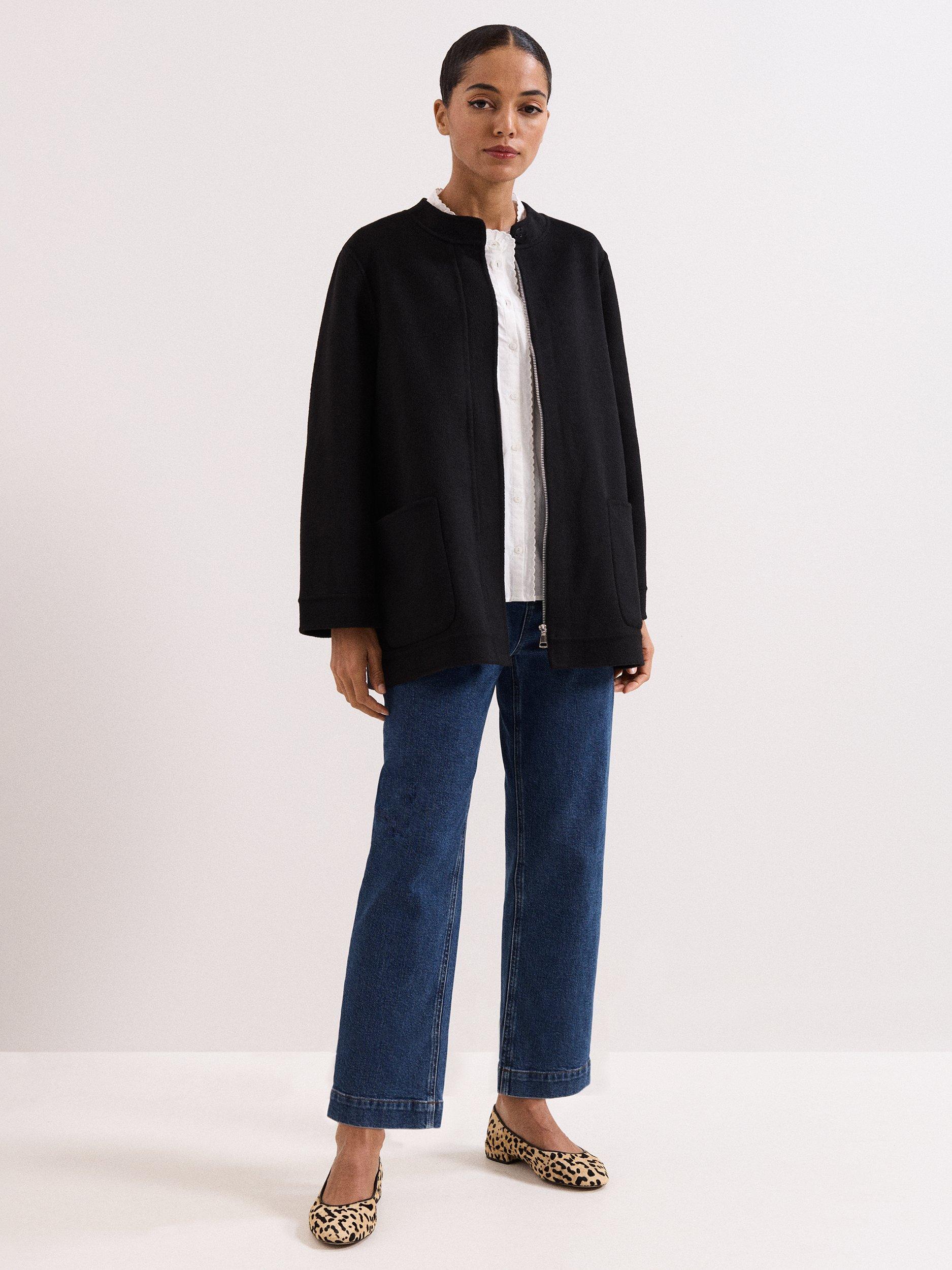 Product image 6 of 9, which shows Phase Eight Animal Print Ballet Pumps, Black/Multi, 3