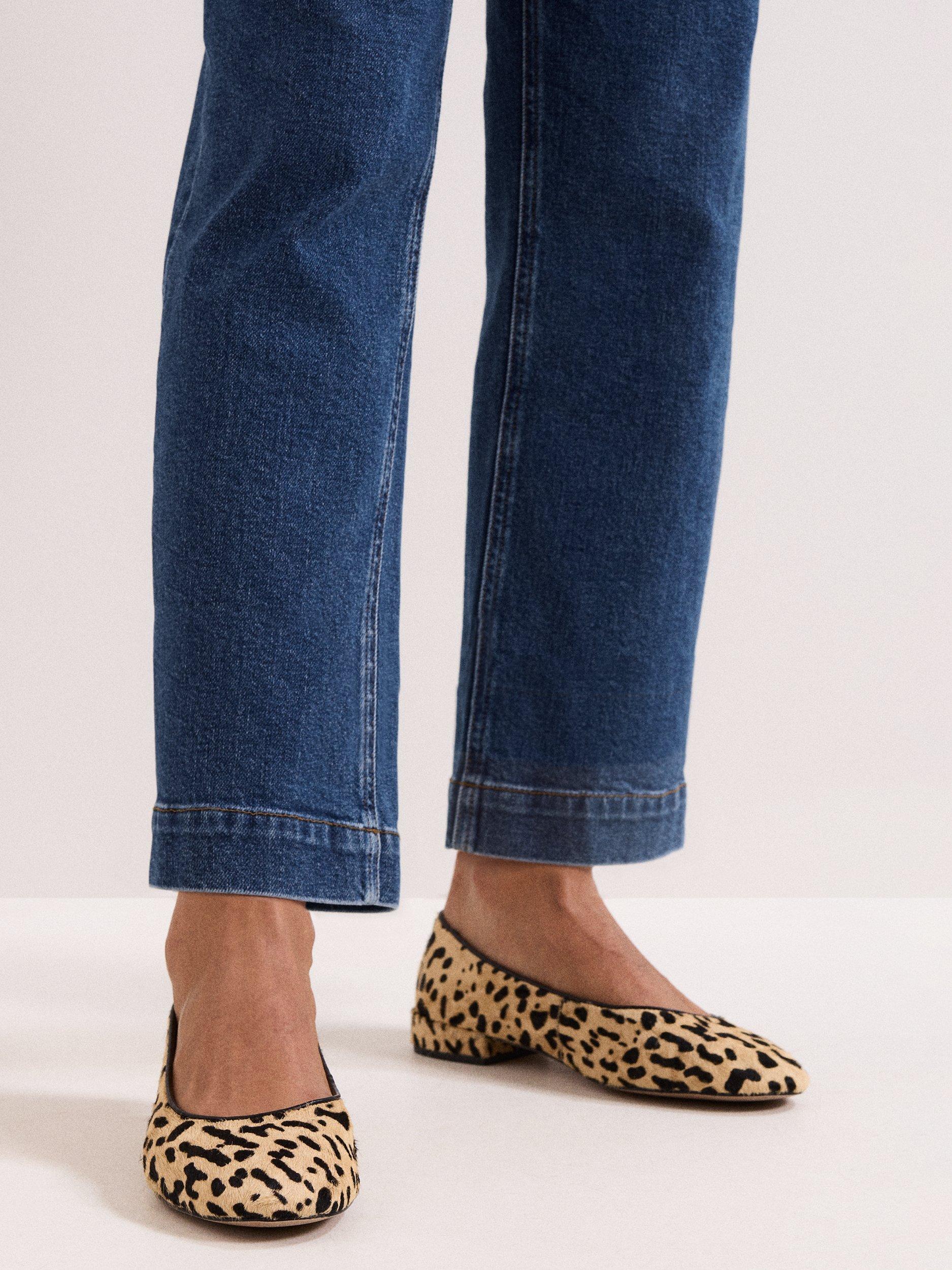 Product image 8 of 9, which shows Phase Eight Animal Print Ballet Pumps, Black/Multi, 3